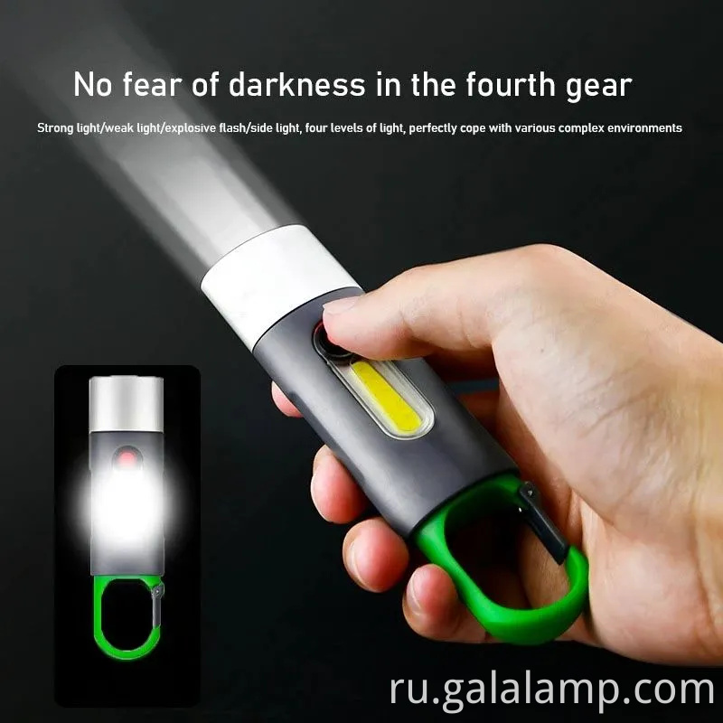 Компактный фонарик типа C с ярким белым прожектором